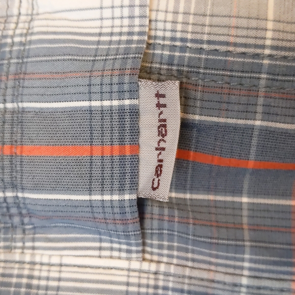 Carhartt Force Relaxed Fit Vented Short Sleeve Button Down Plaid Mens Si… - Picture 8 of 13